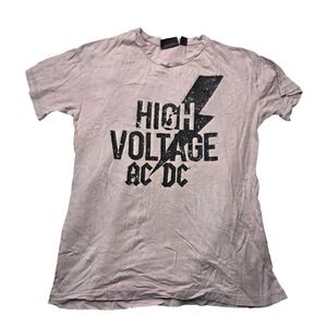 AC DC High Voltage Shirt Womens Small Distressed Band Music Graphic Tee